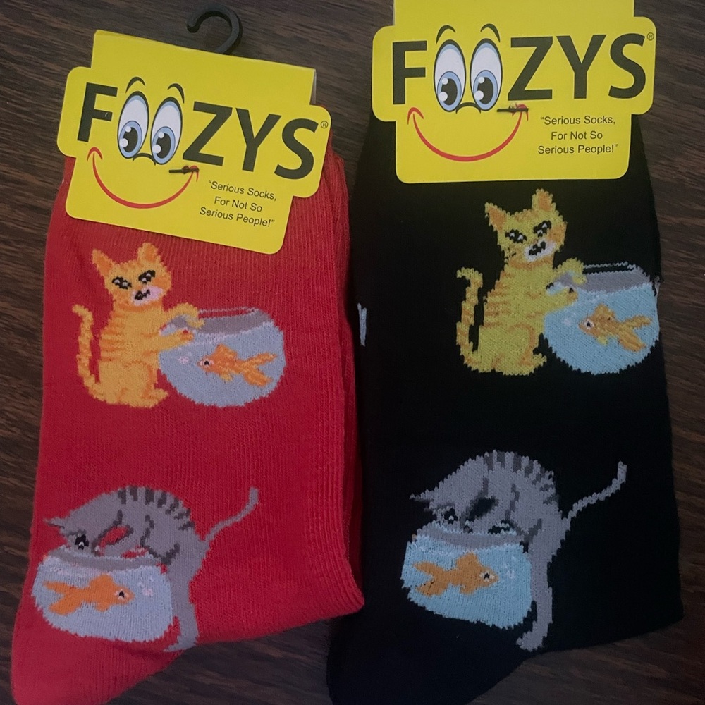Two pairs kitty cat socks